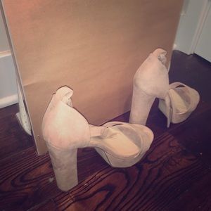 Nude Suede Heel